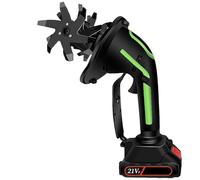 Mini Coltivatore A Batteria 21v, Motozappa Elettrico Da Giardino Con 2 Batterie E Asta Lunga, Diserbo Manuale Con Micro Motozappa, 235 Giri/min, Larghezza E Profondità Di Lavorazione 10 Cm 1Battery