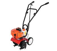 Mini coltivatore da giardino a 2 tempi da 52 cc, profondità 15,2 cm e larghezza 20,3 cm, alimentato a gas con ruote regolabili, motozappa leggera a benzina per la coltivazione di terreni e giardini, 3