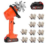 Mini coltivatore senza fili, 21 V, rotavatore elettrico da giardino con 235 giri/min, 2 batterie, 10 guanti, larghezza di lavorazione 10 cm, profondità di lavoro 10 cm, macchina per diserbo manuale