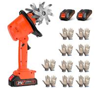 Mini coltivatore senza fili, 21 V, rotavatore elettrico da giardino con 235 giri/min, 2 batterie, 10 guanti, larghezza di lavorazione 10 cm, profondità di lavoro 10 cm, macchina per diserbo manuale