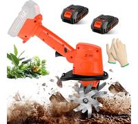 Mini Coltivatore Senza Fili Rotavator da Giardino Elettrico 235rpm con 1/2 * 21v Batteria 4 File di Denti Larghezza di Lavoro 10cm profondità di Lavoro 10cm per Giardino Orto Serra Two Batteries