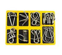 Mini compiti di pensiero in metallo, trucchi magici in metallo, puzzle IQ, giocattolo mentale, gioco mentale, IQ Challenge, giochi di puzzle IQ (giallo)