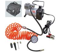 Mini compressore ad aria 12V manometro portatile con sacca per auto moto Met31