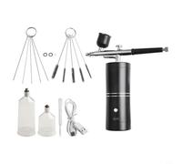 Mini compressore per spruzzatore B, kit di aerografo, portatile, per decorazione auto, con pressione regolabile, per pittura, torta, senza fili e chiodi, vernice nera