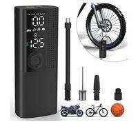 MINI COMPRESSORE PORTATILE POMPA ELETTRICA ARIA DISPLAY LCD MOTO AUTO BICI PALLA