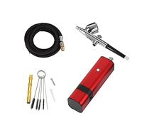 Mini compressore Set Machine Red con tipo di gravità Pistola a spruzzo for Art Model Body Paint Artista Makeup Natomi Tatuaggi Torta Soffiaggio comodo(TM80S Red E)