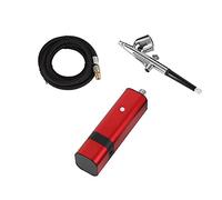 Mini compressore Set Machine Red con tipo di gravità Pistola a spruzzo for Art Model Body Paint Artista Makeup Natomi Tatuaggi Torta Soffiaggio comodo(TM80S Red C)