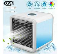 MINI CONDIZIONATORE PORTATILE USB DEUMIDIFICATORE AD ACQUA VENTILATORE LED
