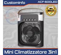 Mini Condizionatore USB 3in1 Ventilatore Portatile LED Nebulizzatore Freddo [EEK: A+++]