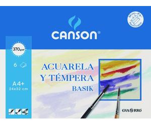 Mini confezione da 6 fogli Canson A4 acquerello e gouache Basik