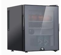 Mini Congelatore Verticale Compatto 30L, Efficienza Energetica e Silenzioso (28dB) per Ufficio, Camera, Appartamento, Design da Tavolo, Nero, Opzioni Porta Schiuma o Vetro,30L Mirror Glass Door