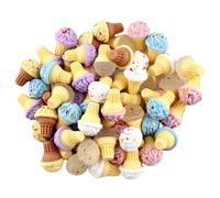 Mini coni gelati, 48 pezzi giocattolo di gelato realistico, cibo in miniatura in resina, finta giocattoli alimentari per accessori fai -da -te micro paesaggio del telefono decorazioni, giocattoli