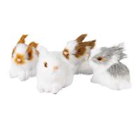 Mini conigli di simulazione - peluche coniglio coniglietto realistico | Simpatico coniglio di peluche-set a pezzi boutique domestico di mini conigli fatti a mano e regalo di gioielli