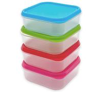 Mini contenitori per alimenti senza BPA, set da 4 con coperchi colorati, lavabili in lavastoviglie, ideali per i viaggi e la casa