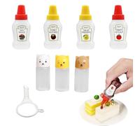 Mini Contenitori per Salsa 12 Pezzi Bottiglie Dosatori 25ml Piccoli Dispenser Trasparenti con Tappi Colorati per Salse Condimenti Miele Ufficio Picnic Viaggi