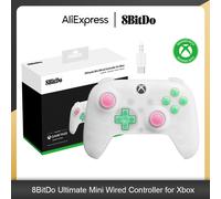 8Bitdo Ultimate Mini Wired Controller for Xbox with RGB Lighting Fire Ring, Hall Effect Joysticks and Triggers, for Xbox Series X|S, Xbox One, Windows 10/11 - Officially Licensed (Translucent Green)