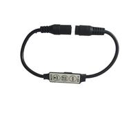 Mini controller monocolore da 12-24 V con testina CC, controller semplice, più modalità di lampeggiamento, dimmer LED a luminosità regolabile(Black)