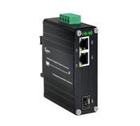Mini convertitore multimediale industriale da fibra a Ethernet SFP da 1,25 G supporta l'installazione su guida DIN, 1 slot SFP 100/1000Base-X a 2X 10/100/1000Base-T RJ45 Gigabit a 2 porte, ingresso di