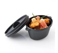 Mini Cooking Pots Per Microonde+Coperchi 65Ml 9,1X5,8X4,5 Cm Nero Pp - 216 Unità