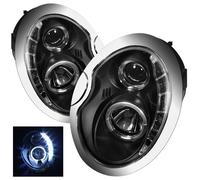 Mini Cooper 02-06 Singolo Halo Diurna Corsa DRL LED Nero Proiettore Fari
