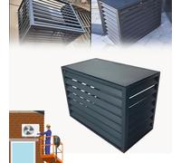 Mini copertura per unità AC divisa resistente alle intemperie e scaffale multifunzionale per piante, griglia inclinata a 45° per un flusso d'aria e una protezione ottimali - accessorio durevole per