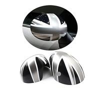 MINI Coperture per specchietti laterali per porta auto Mini Cooper One/D/SD/S/JCW Serie F F54 F55 F56 F57 F60 2014-2019.6 (Union Jack grigio, serie F con foro luminoso)