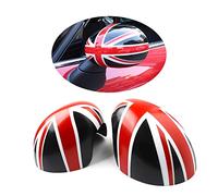 MINI Coperture per specchietti laterali per porta auto Mini Cooper One/S/JCW serie R R50 R52 R53 2002-2006 (Union Jack nero)