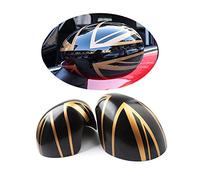 MINI Coperture per specchietti laterali, per portiera dell'auto, per Mini Cooper One/D/SD/S/JCW Serie F F54 F55 F56 F57 F60 2014-2019.6 (Union Jack oro, serie F senza foro luminoso)