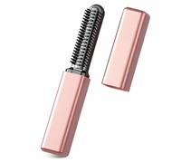 Mini Cordless Hair Straightener Brush, USB Rechargeable | Compact Ceramic Heated Bang Comb for Short Hair, Roots and Travel Touch-Ups(Pink)