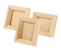 Mini cornice per foto per casa delle bambole, decorazione in miniatura fai da te, set da 3 pezzi (verticale + piccolo orizzontale + quadrato piccolo), ideale per decorazioni per casa delle bambole e