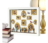 Mini cornice per musei, mini figure da museo, giocose figure in legno con illuminazione per set da esposizione, cornice per foto fai da te, per coppie, adulti, , familiari e amici