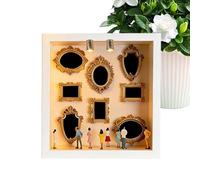Mini cornice per musei, piccola scatola dei ricordi in legno, vetrina in miniatura con figurine, scatola decorativa per ombre fai da te, per la biblioteca a parete, porta souvenir creativo per adulti