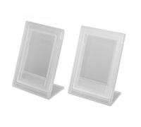 Mini Cornice Portafoto Autoportante in Acrilico a Forma di L, Facile da Usare, Perfetta per la Scrivania di Casa o 'ufficio, Ideale per Compleanni, Natale (Trasparente)