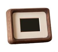 Mini cornice portafoto in noce naturale che offre una costruzione senza cuciture e un accesso posteriore facile da usare, adatta per foto 1x2 su tavoli o scrivanie (7,6 cm)