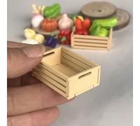 Mini cornice quadrata in legno, mini cesto di immagazzinaggio per verdure e frutta, accessorio decorativo per casa delle bambole, ornamento per micro-scena da tavolo 5 pezzi,Piccola cornice in legno 1