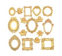 Mini cornici decorative, per la casa delle bambole, piccole cornici dorate con caratteristiche eleganti, set di portafoto, collezione artistica con design elegante, idea offerta per amici e