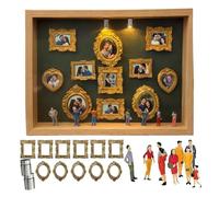 Mini Cornici Museo Kit di scene in miniatura fai-da-te Scatola silhouette Mini cornice for ombre museali con figurine cornici dorate for viaggi(C)