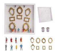 Mini Cornici Museo Kit di visualizzazione della memoria creativa scatola delle silhouette del mini museo fai-da-te con cornici dorate(A no light)