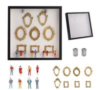 Mini Cornici Museo Kit di visualizzazione della memoria creativa scatola delle silhouette del mini museo fai-da-te con cornici dorate(B with light)