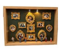 Mini Cornici Museo Kit di visualizzazione della memoria scatola silhouette del mini museo fai-da-te romantico con statua in miniatura(Wooden)