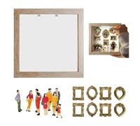 Mini Cornici Museo Mini figurine Museo fai da te Silhouette Box Cornici dorate Kit di visualizzazione for la conservazione della memoria Cornice for ombre(Wood)