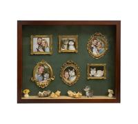 Mini Cornici Museo Mini scatola portaoggetti con cornice for esposizione silhouette Cornice for mini fai da te for museo kit di vetrina for foto memoria leggera(Brown,XXL)