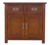 Mini credenza in rovere, piccola cassettiera a 2 ante con 2 cassetti per soggiorno, elegante organizer per mobili salvaspazio, arredamento moderno per la casa