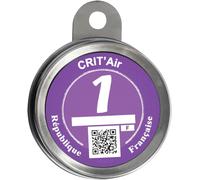 Mini Crit Air Portadocumenti per Motocicletta Grigio Titanio Cromato Modello a C