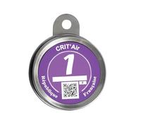 Mini Crit Air Portadocumenti per Motocicletta Grigio Titanio Cromato Modello a clip (Senza viti) Critair Portadocumenti Attrezzatura Accessori per Motociclette Scooter Ciclomotore Quad ATV ✪GARANZIA✪