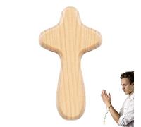 Mini croce in legno da tenere in mano, per preghiera con palma | Accento devozionale palmare liscio, compagno di fede tascabile | ideale per adorare riflessione incoraggiamento gioia