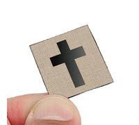 Mini Crucifix Jesus Christ Christian Morale Patch [Tan,Black]