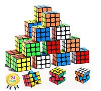 Mini cubo di velocità, puzzle magici, scatole di puzzle, giochi di puzzle per feste, premi in classe e premio scolastico per studenti, bomboniere per feste di compleanno (confezione da 24)