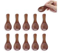 Mini Cucchiai di Legno da 10 Pezzi,Cucchiaini Legno Piccolo Cucchiaio di Sale in Legno, Mini Cucchiai da Degustazione Miele Caffè Tè Cucchiaini Zucchero Condimenti Cucchiai di Sale per Cucinare