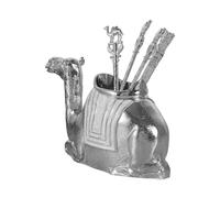 Mini cucchiaio da dessert, piccolo set di cucchiaini da caffè, base decorativa con cammelli con 6 pezzi Demitasse espresso, per organizzare torte e dessert con